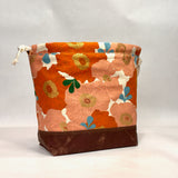 Camellia Caramel Large Drawstring Knitting Project Craft Bag