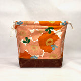 Camellia Caramel Large Drawstring Knitting Project Craft Bag