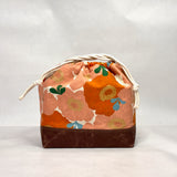 Camellia Caramel Large Drawstring Knitting Project Craft Bag