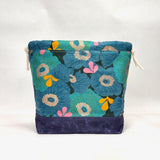 Camellia Peacock Large Drawstring Knitting Project Craft Bag
