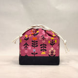Favorite Flowers Pink Large Drawstring Knitting Project Craft Bag