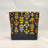 Favorite Flowers Natural Large Drawstring Knitting Project Craft Bag