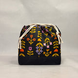 Favorite Flowers Natural Large Drawstring Knitting Project Craft Bag