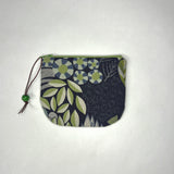 Garden Navy Round Zipper Pouch / Coin Purse / Gadget Bag
