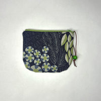 Garden Navy Round Zipper Pouch / Coin Purse / Gadget Bag