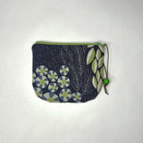 Garden Navy Round Zipper Pouch / Coin Purse / Gadget Bag