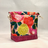 Stay Gold Pink Large Drawstring Knitting Project Craft Bag