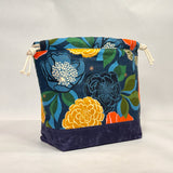 Stay Gold Navy Large Drawstring Knitting Project Craft Bag