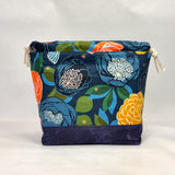 Stay Gold Navy Large Drawstring Knitting Project Craft Bag