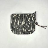 Leaf Black Round Zipper Pouch / Coin Purse / Gadget Bag
