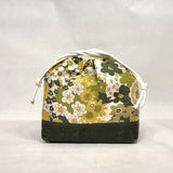 Schoolyard Flowers Green Large Drawstring Knitting Project Craft Bag
