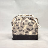 Circles Grey Large Drawstring Knitting Project Craft Bag