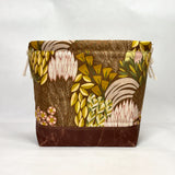 Garden Brown Large Drawstring Knitting Project Craft Bag