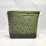 Leaf Green Large Drawstring Knitting Project Craft Bag