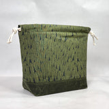 Leaf Green Large Drawstring Knitting Project Craft Bag