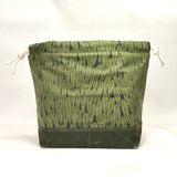Leaf Green Large Drawstring Knitting Project Craft Bag