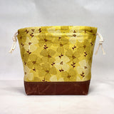 Floral Avocado Large Drawstring Knitting Project Craft Bag