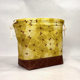 Floral Avocado Large Drawstring Knitting Project Craft Bag