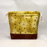 Floral Avocado Large Drawstring Knitting Project Craft Bag