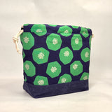 Mellow Navy Green Large Drawstring Knitting Project Craft Bag