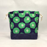 Mellow Navy Green Large Drawstring Knitting Project Craft Bag