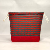 Scallop Cement Large Drawstring Knitting Project Craft Bag