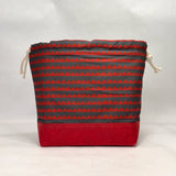 Scallop Cement Large Drawstring Knitting Project Craft Bag