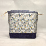 Petite Jardin Grey Large Drawstring Knitting Project Craft Bag