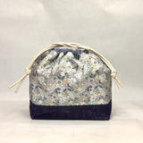 Petite Jardin Grey Large Drawstring Knitting Project Craft Bag