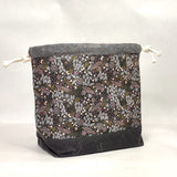 Petite Jardin Black Large Drawstring Knitting Project Craft Bag