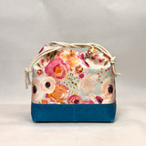 Blushing Floral Large Drawstring Knitting Project Craft Bag