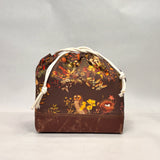 Birds in the Woods Brown Large Drawstring Knitting Project Craft Bag