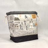Max's Map Large Drawstring Knitting Project Craft Bag