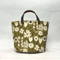Gather Flowers Olive Oval Bottom Knitting Craft Tote Bag