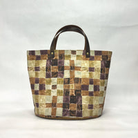 Gather Geometric Brown Oval Bottom Knitting Craft Tote Bag