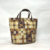 Gather Geometric Brown Oval Bottom Knitting Craft Tote Bag