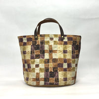 Gather Geometric Brown Oval Bottom Knitting Craft Tote Bag