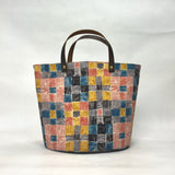 Gather Geometric Pink Oval Bottom Knitting Craft Tote Bag