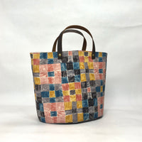 Gather Geometric Pink Oval Bottom Knitting Craft Tote Bag