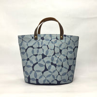 Gather Circles Blue Oval Bottom Knitting Craft Tote Bag