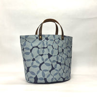 Gather Circles Blue Oval Bottom Knitting Craft Tote Bag