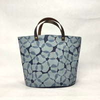 Gather Circles Blue Oval Bottom Knitting Craft Tote Bag
