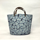 Gather Circles Blue Oval Bottom Knitting Craft Tote Bag