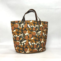 Blooms and Birds Oval Bottom Knitting Craft Tote Bag