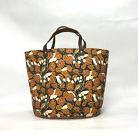 Blooms and Birds Oval Bottom Knitting Craft Tote Bag