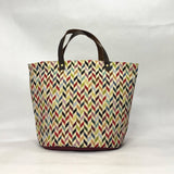 Chevron Tapestry Oval Bottom Knitting Craft Tote Bag