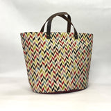 Chevron Tapestry Oval Bottom Knitting Craft Tote Bag
