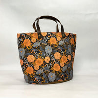 Cordelia Orange Oval Bottom Knitting Craft Tote Bag