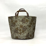 Botanical Trellis Oval Bottom Knitting Craft Tote Bag