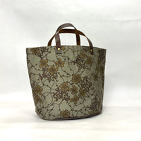 Botanical Trellis Oval Bottom Knitting Craft Tote Bag